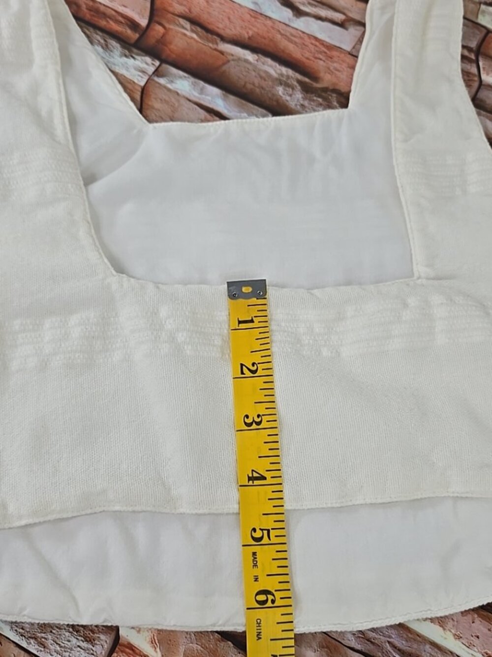FREE PEOPLE WOMEN'S SIZE XS WHITE CROP TOP COTTON LINEN WITH SIDE BUTTONS LINED. - Picture 14 of 16